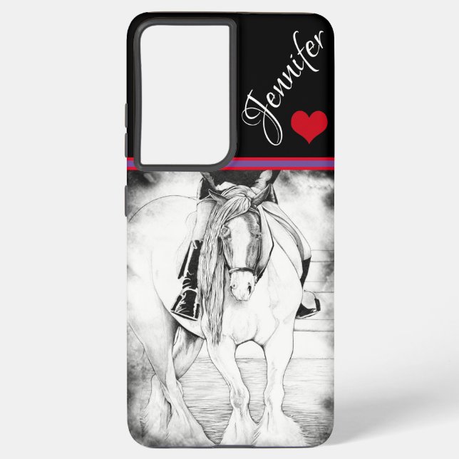 HiPoint mit rotem Herzen (lila/schwarzer Rand) Samsung Galaxy Hülle (Rückseite)