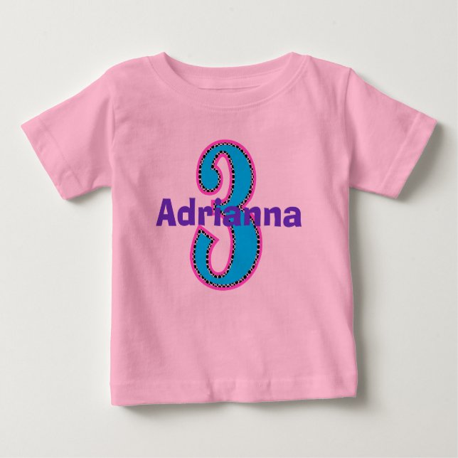 Hippe Chic Third Birthday Girl Shirt (Vorderseite)