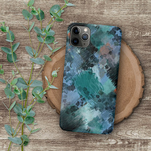 Hippe moderne tealgrüne violette blaue Pinselstric iPhone 16 Pro Max Hülle