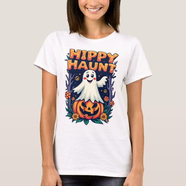Hippi Haunt Halloween T-Shirt (Vorderseite)