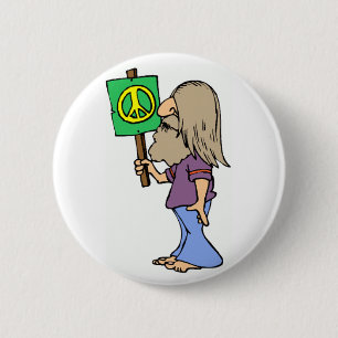 Hippie 4 Peace Button