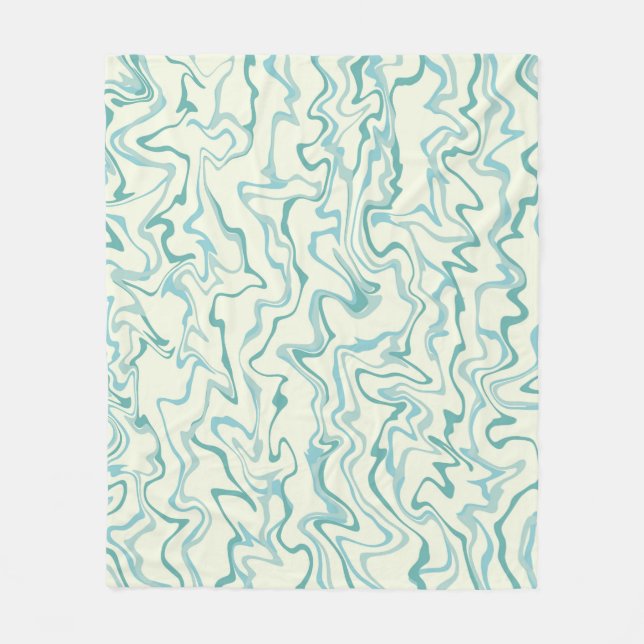 Hippie 70er Blue Marble Liquid Swirl Boho Muster Fleecedecke (Vorderseite)