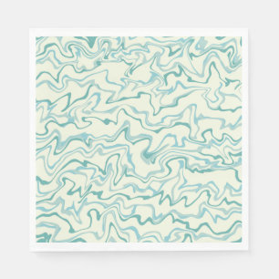 Hippie 70er Blue Marble Liquid Swirl Boho Muster Serviette