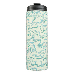 Hippie 70er Blue Marble Liquid Swirl Boho Muster Thermosbecher