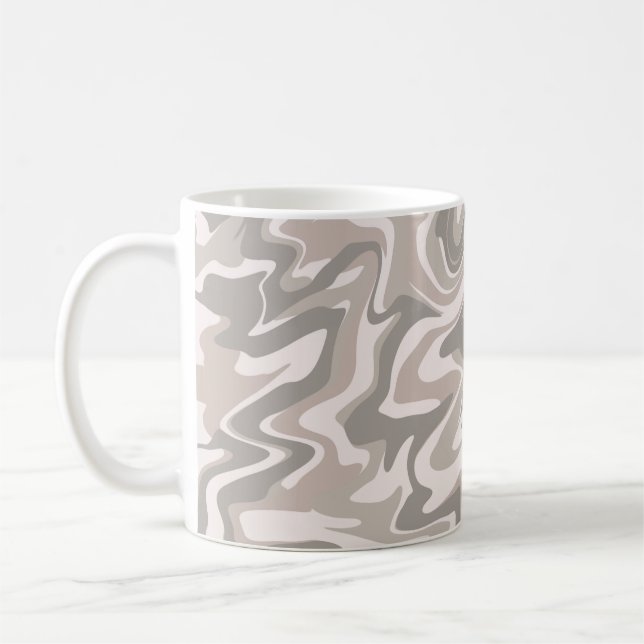 Hippie 70er Gray Marble Liquid Swirl Boho Muster Kaffeetasse (Links)