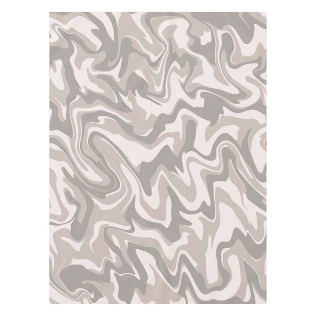 Hippie 70er Gray Marble Liquid Swirl Boho Muster Tischdecke (Vorderseite)