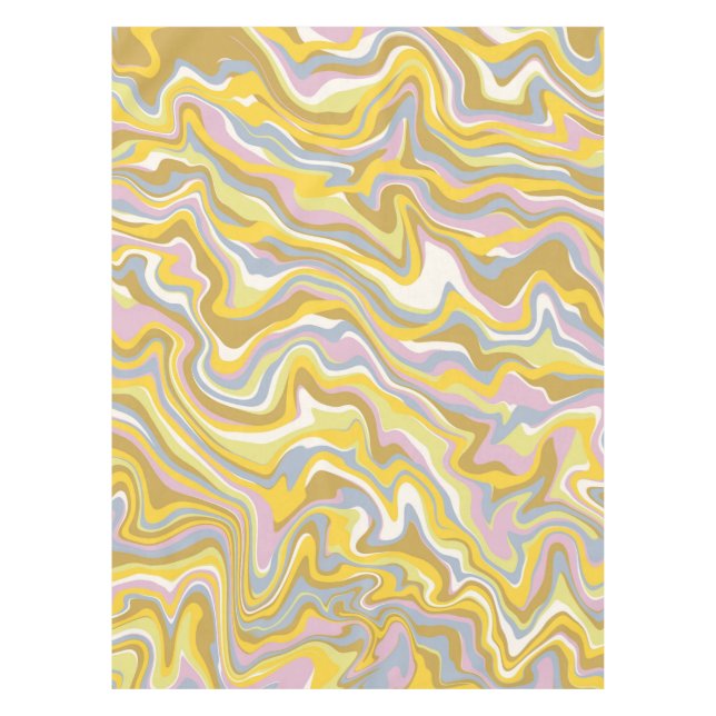 Hippie 70er Green Marble Liquid Swirl Boho Muster Tischdecke (Vorderseite)