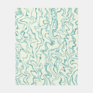 Hippie 70er Jahre Blaues Marmor Flüssigkeitswirbel Fleecedecke