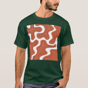 Hippie 70er Jahre Braun Marmor Flüssig Wirbel Boho T-Shirt