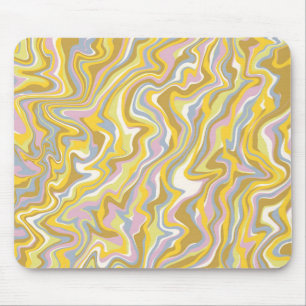 Hippie 70er Jahre Grün Marmor Flüssig Wirbel Boho Mousepad