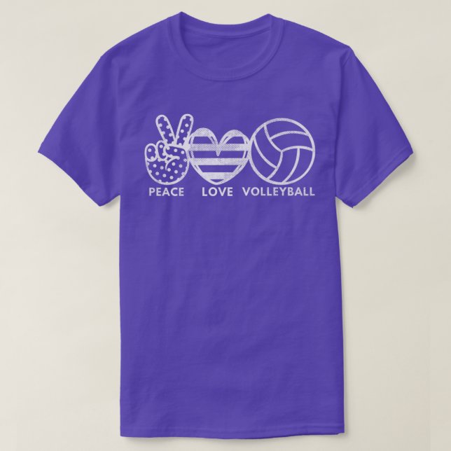 Hippie 70er Peace Liebe Volleyball Friedenszeichen T-Shirt (Design vorne)