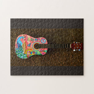 HIPPIE ACCOUSTIC GUITAR JIGSAW PUZZLE