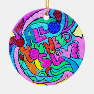 hippie-ähnliche FriedensLiebeverzierung Keramik Ornament