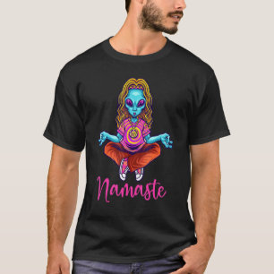 Hippie Alien Peace Yoga Namaste T-Shirt