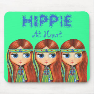 Hippie am Herzen Mousepad