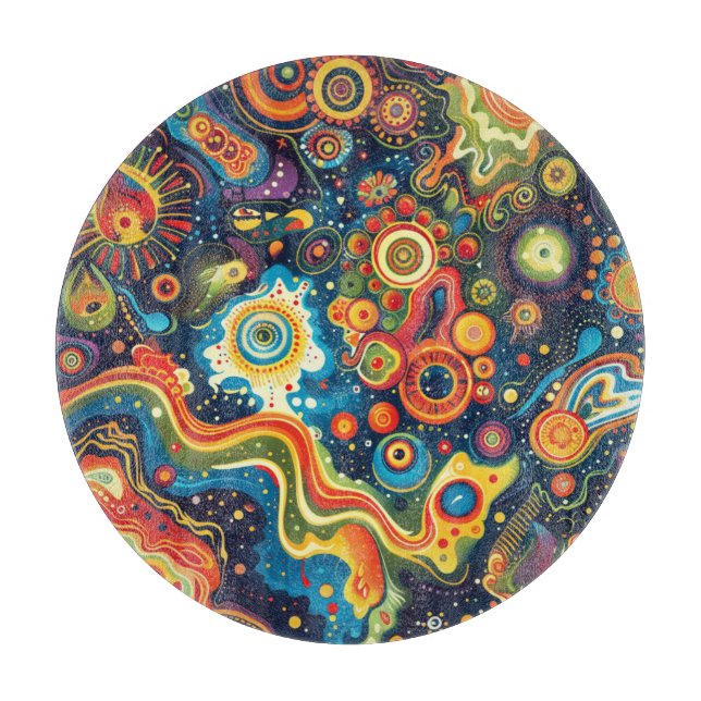 Hippie Art Cutting Board Schneidebrett (Vorderseite)