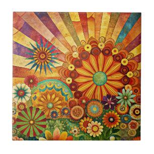 Hippie Art Keramik Tile Fliese