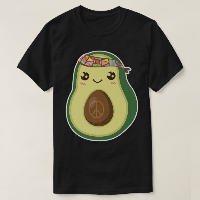 Hippie Avocado Funny Vintag T-Shirt (Design vorne)
