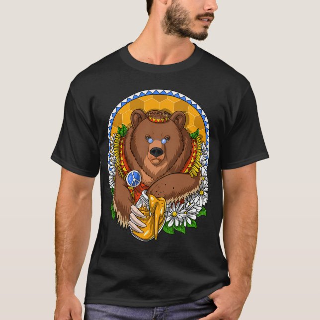 Hippie-Bär T-Shirt (Vorderseite)