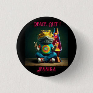 Hippie Bartagame Frieden Retro Custom Button
