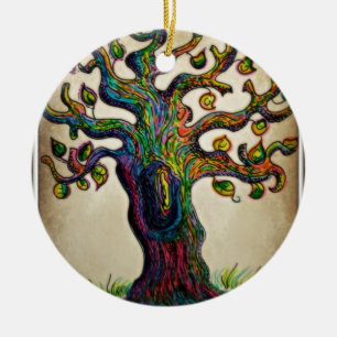 Hippie-Baum Keramik Ornament