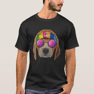 Hippie Beagle Liebe Friedenszeichen 70er Hippie Do T-Shirt