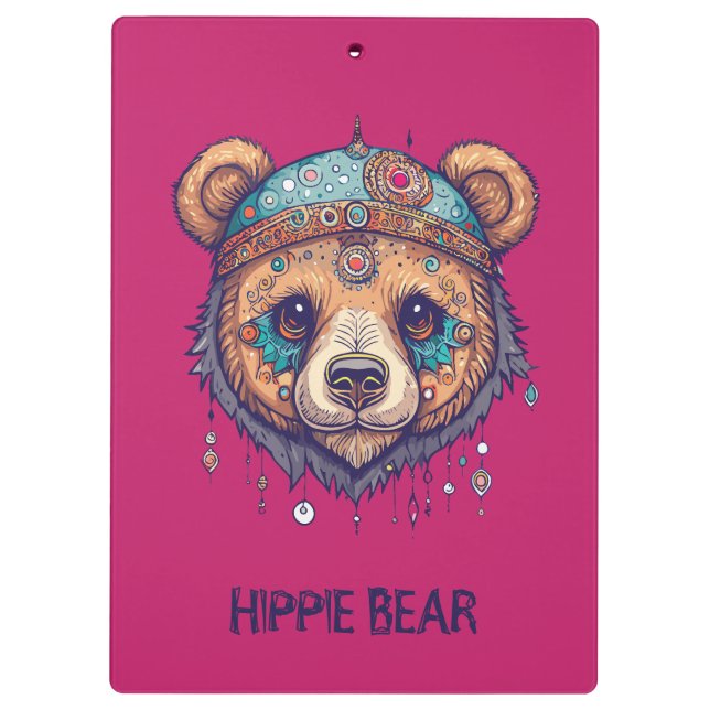 Hippie Bear Klemmbrett (Rückseite)