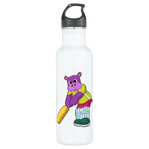 Hippie bei Cricket mit Cricket-Fledermaus Edelstahlflasche