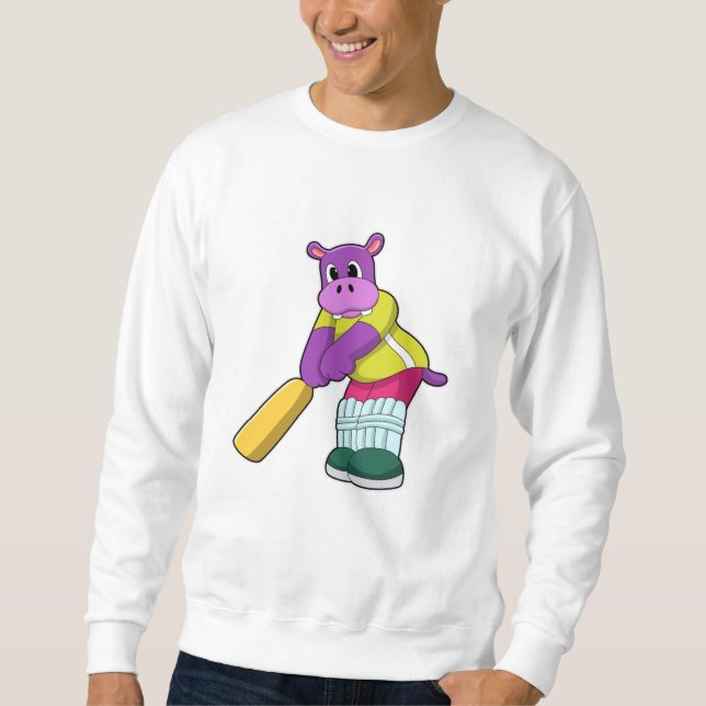 Hippie bei Cricket mit Cricket-Fledermaus Sweatshirt (Vorderseite)