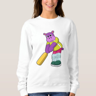 Hippie bei Cricket mit Cricket-Fledermaus Sweatshirt