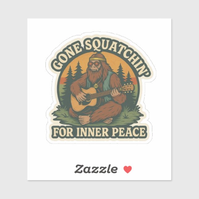 Hippie Bigfoot Aufkleber (Blatt)