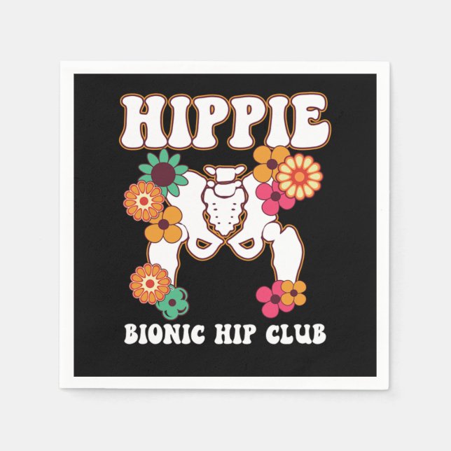 Hippie Bionic Hip Club Recovery Replacement Funny Serviette (Vorderseite)
