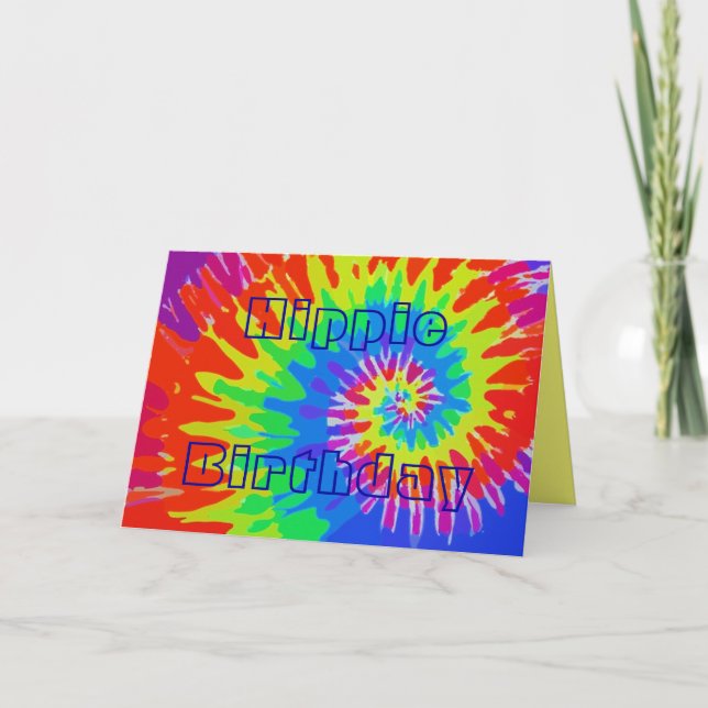 Hippie Birthday Groovy Krawatte Dye Card Karte (Vorderseite)
