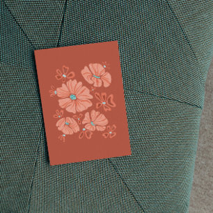 Hippie Blooms: Artwork der Abstrakten Roten Blume  Feiertagspostkarte