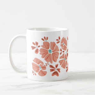 Hippie Blooms: Artwork der Abstrakten Roten Blume  Kaffeetasse