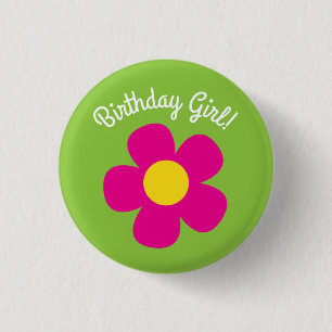 Hippie Blume Kid's Geburtstagsparty Button