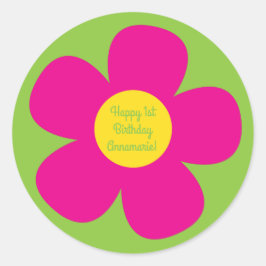 Hippie Blume Kid's Geburtstagsparty Runder Aufkleber