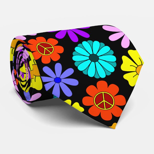 Hippie Blume Neck Tie Krawatte (Gerollt)