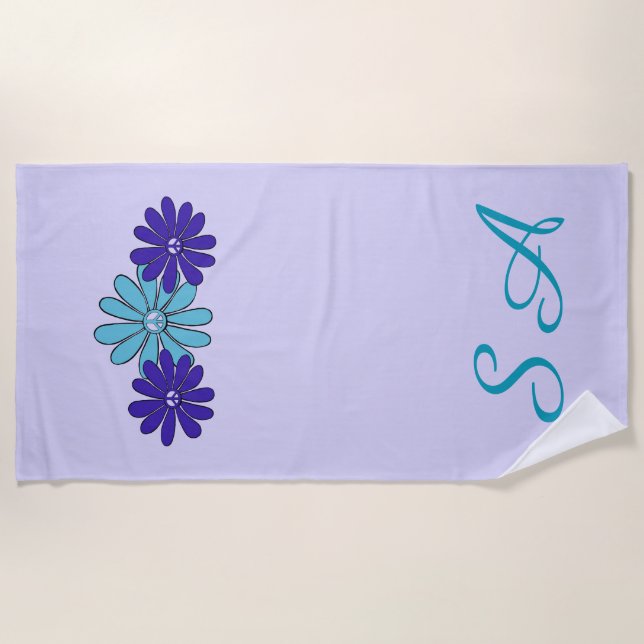 Hippie Blume Power Friedenszeichen Strandtuch (Vorderseite)