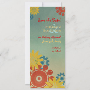 Hippie-Blume Save the Date Vintag