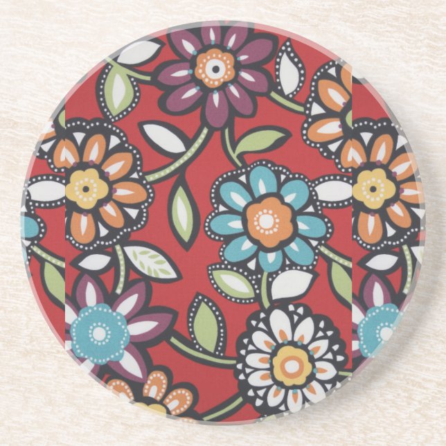 Hippie-Blume-Untersetzer Sandstein Untersetzer (Vorne)