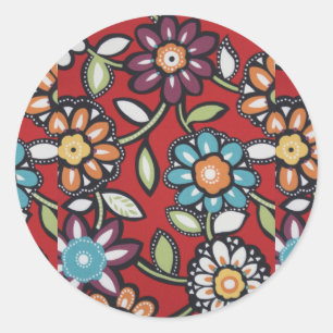 Hippie-Blumen-Aufkleber Runder Aufkleber