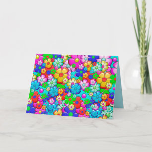 Hippie-Blumen-Grußkarte Karte