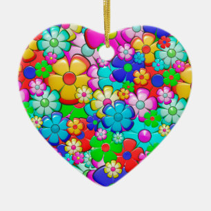Hippie-Blumen-Porzellan-Ornament Keramik Ornament