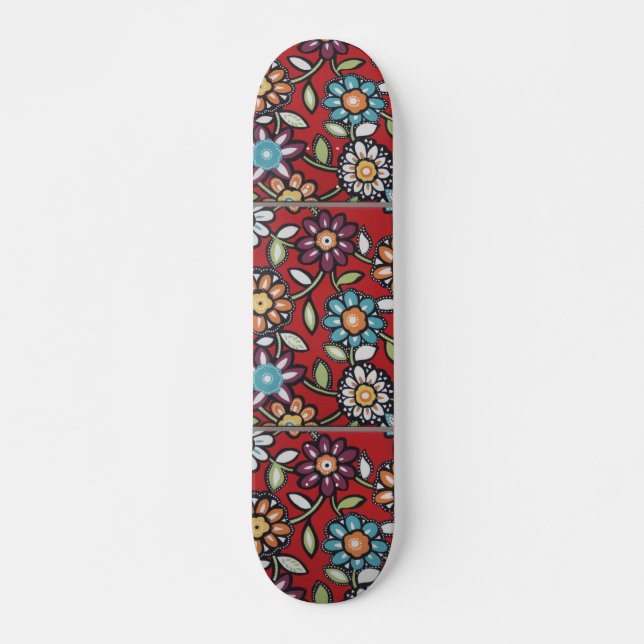 Hippie-Blumen-Power Skateboard (Vorne)