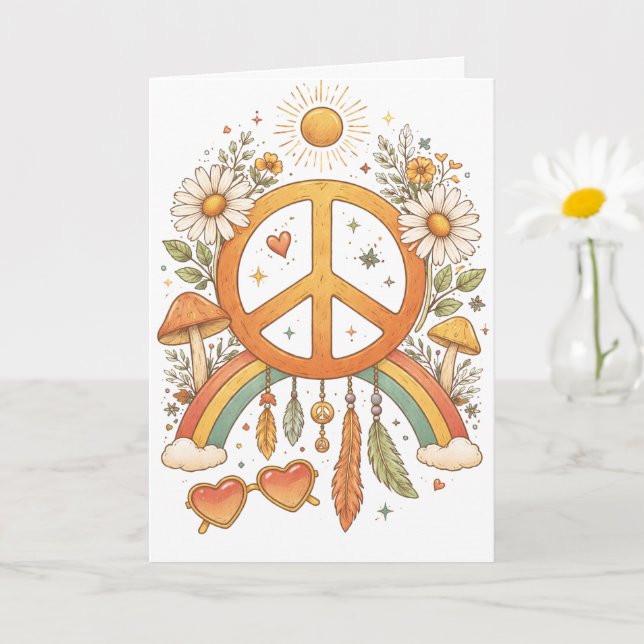 Hippie Bohemian Vibes Blank Art Card Karte (Kleine Pflanze)