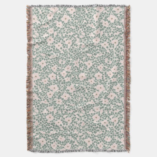 Hippie Boho Blumenmuster  Decke (Vorderseite Vertikal)