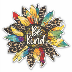 Hippie Boho Farbige Sonnenblume Sei Freundlich Aufkleber