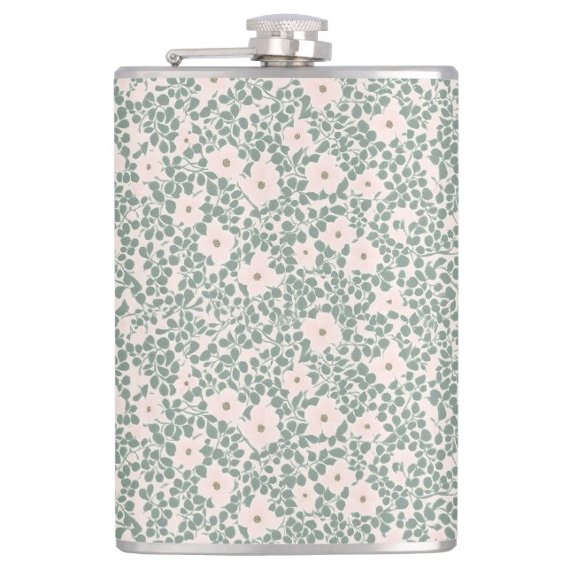 Hippie Boho Floral Flachmann (Vorderseite)
