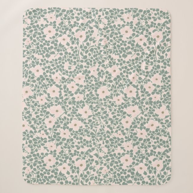 Hippie Boho Floral Sherpadecke (Vorderseite)